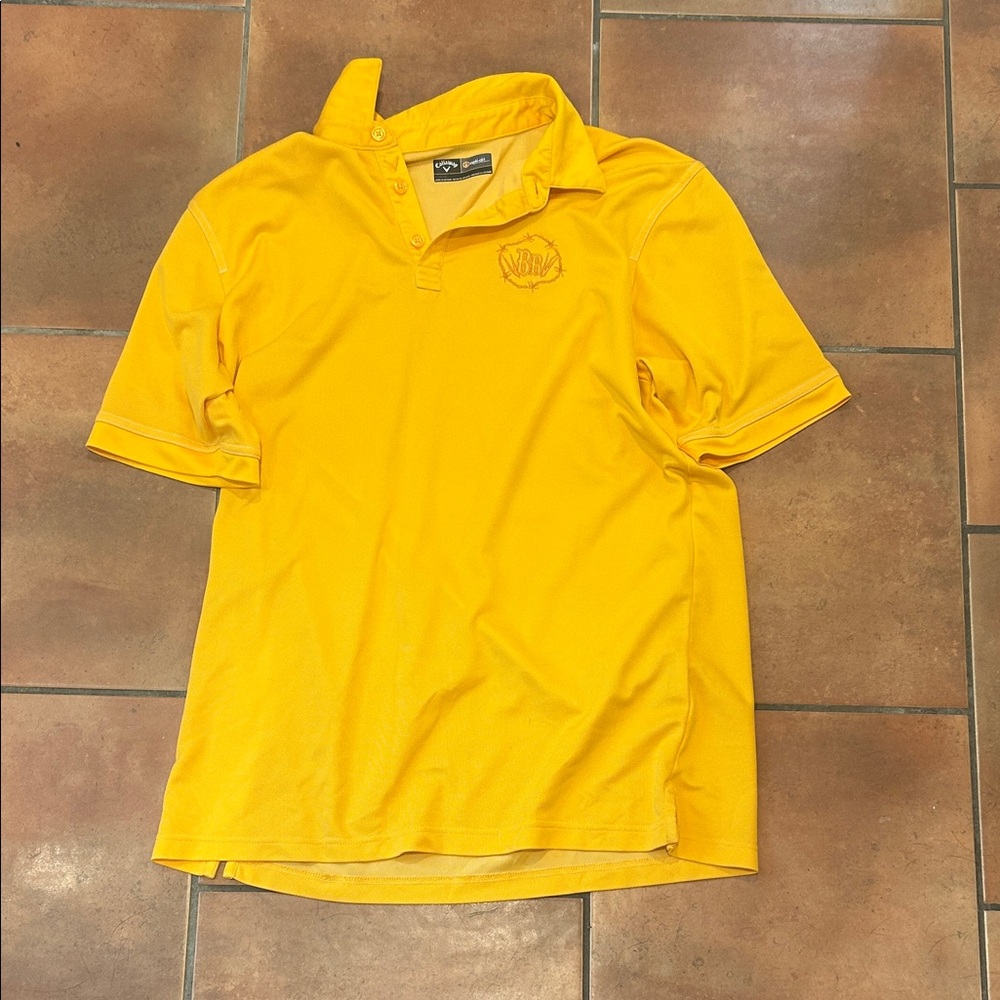 Callaway Yellow Polo Shirt Vibrant Cotton Blend Short Sleeve